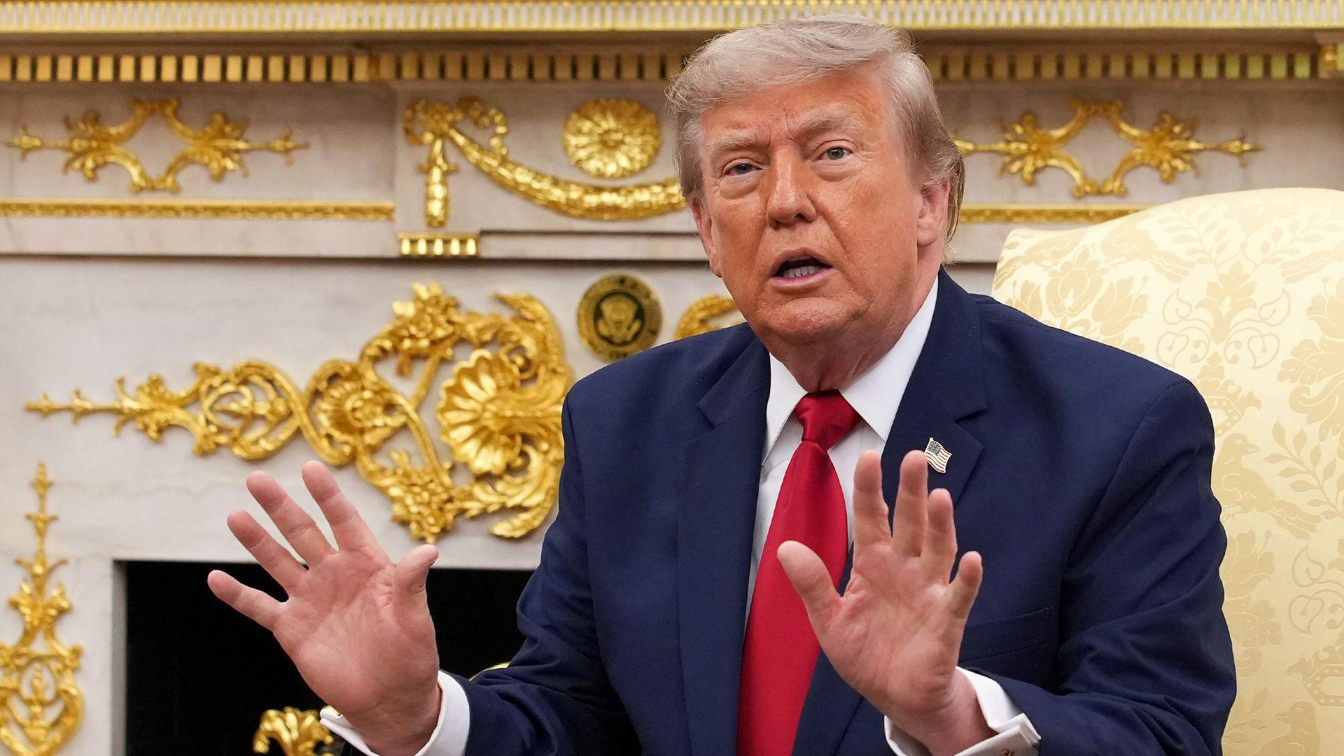 US President Donald Trump in the Oval Office of the White House on July 14, 2026 in Washington, DC.