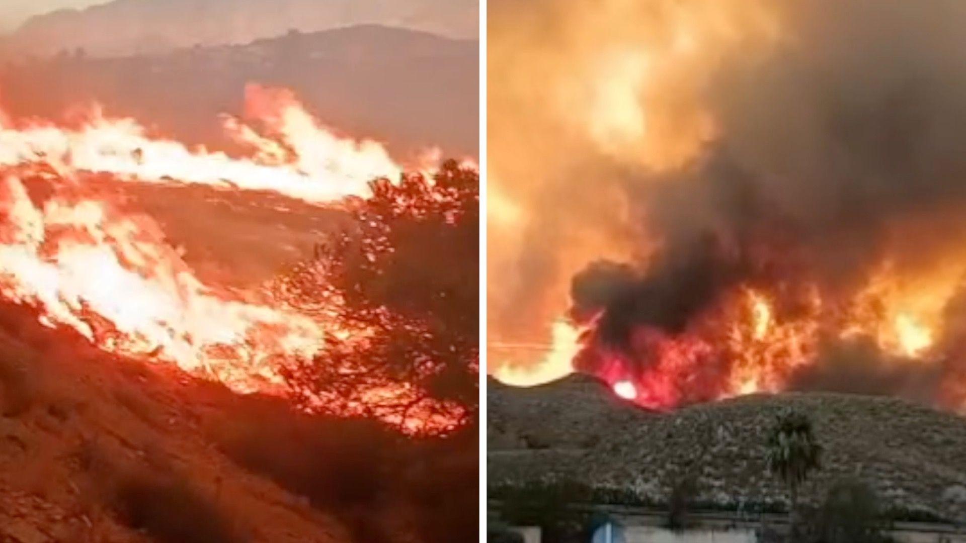 Two shots of the Spanish wildfires.
