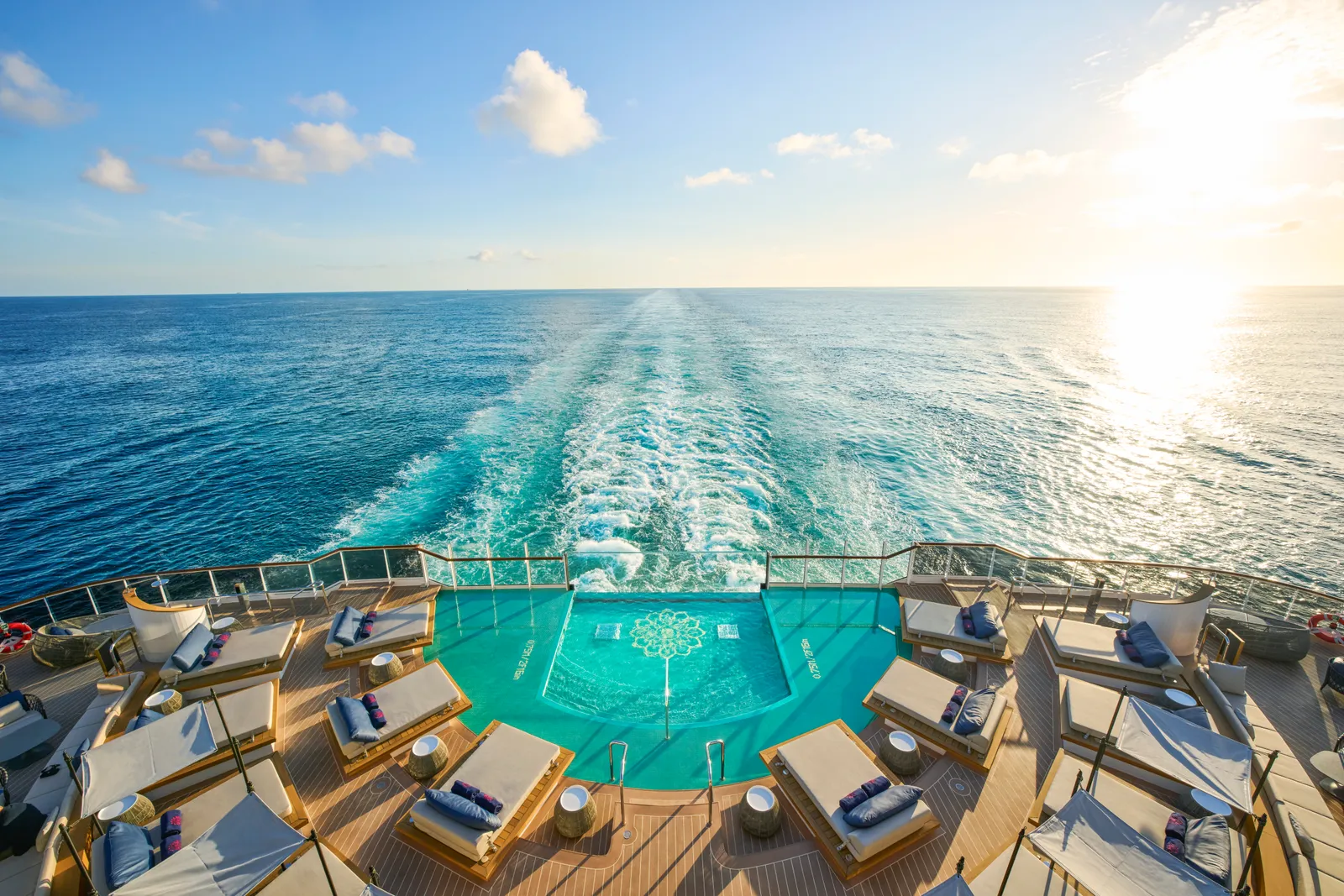 Image may contain Transportation Vehicle Yacht Outdoors Pool Water Swimming Pool Nature Sky Horizon Boat and Sea
