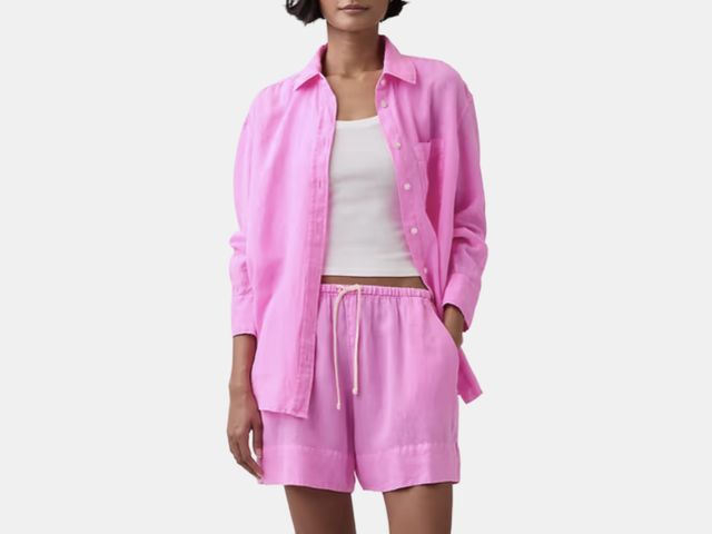 Image may contain: Clothing, Coat, Shorts, and Person