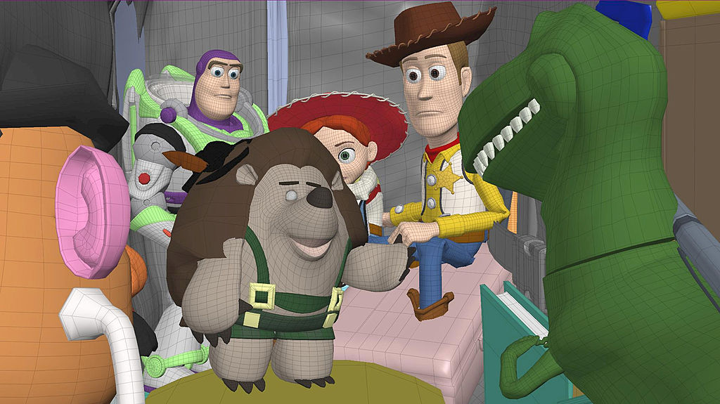 Characters and sets are created in the computer, via a process known as Modeling, by technical directors