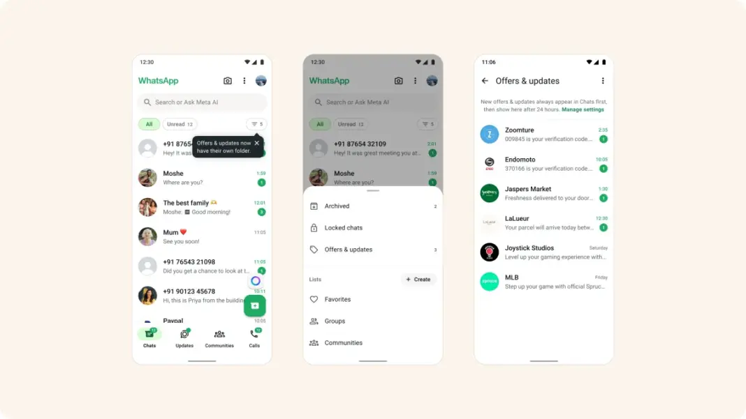 WhatsApp is testing a new folder for messages from large businesses WhatsApp is testing a new folder for messages from large businesses
