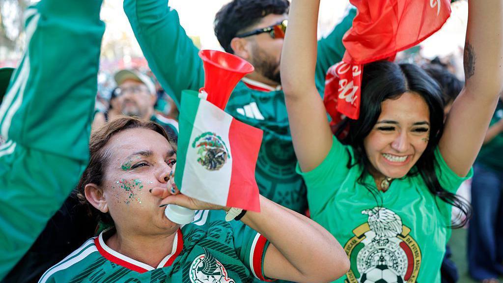 Mexico fans celebrate in Los Angeles
