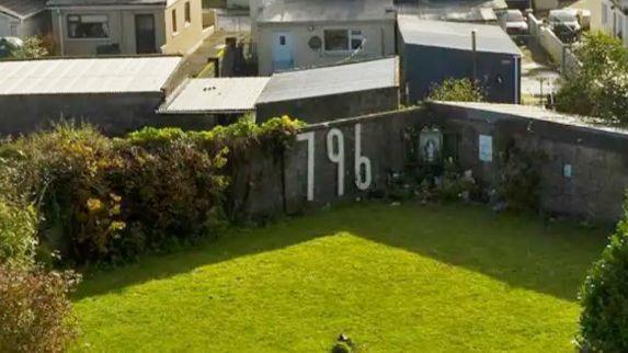 A general view of the former site of the Bon Secours Mother and Baby home and the memorial garden where it is believed 796 children are buried can be seen on February 21, 2024 in Tuam, Ireland.