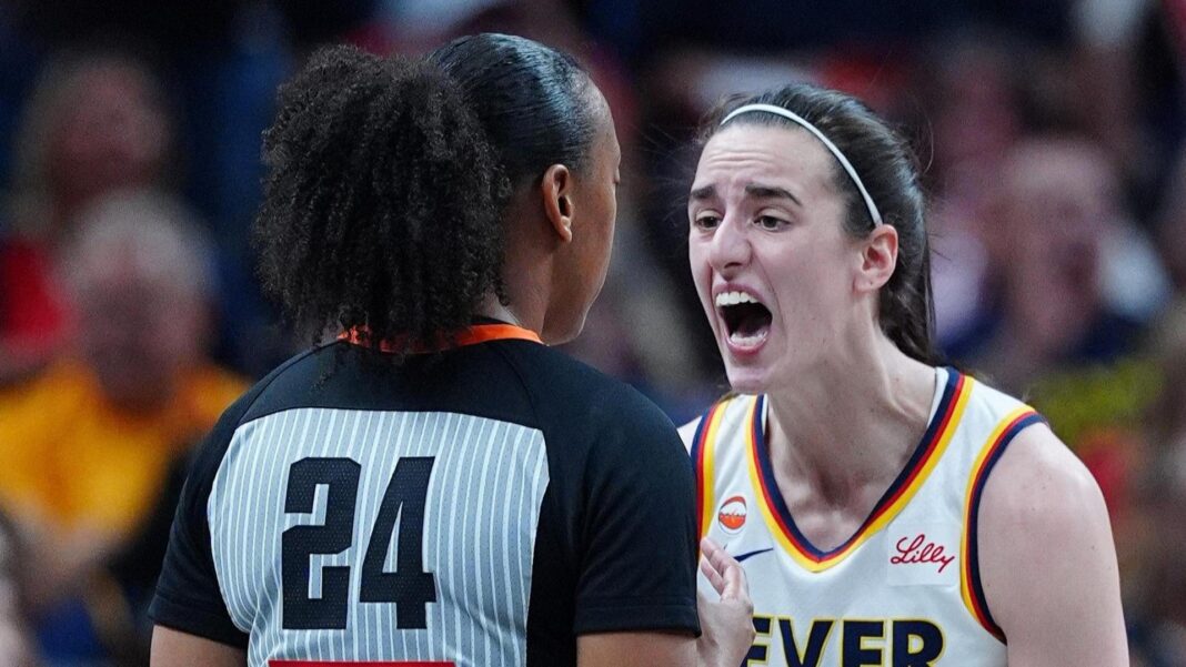 Clark yells in referee’s face as decisions go against her side Clark yells in referee’s face as decisions go against her side