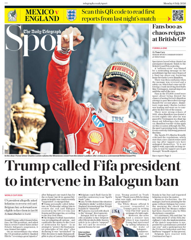 The Telegraph's sport section