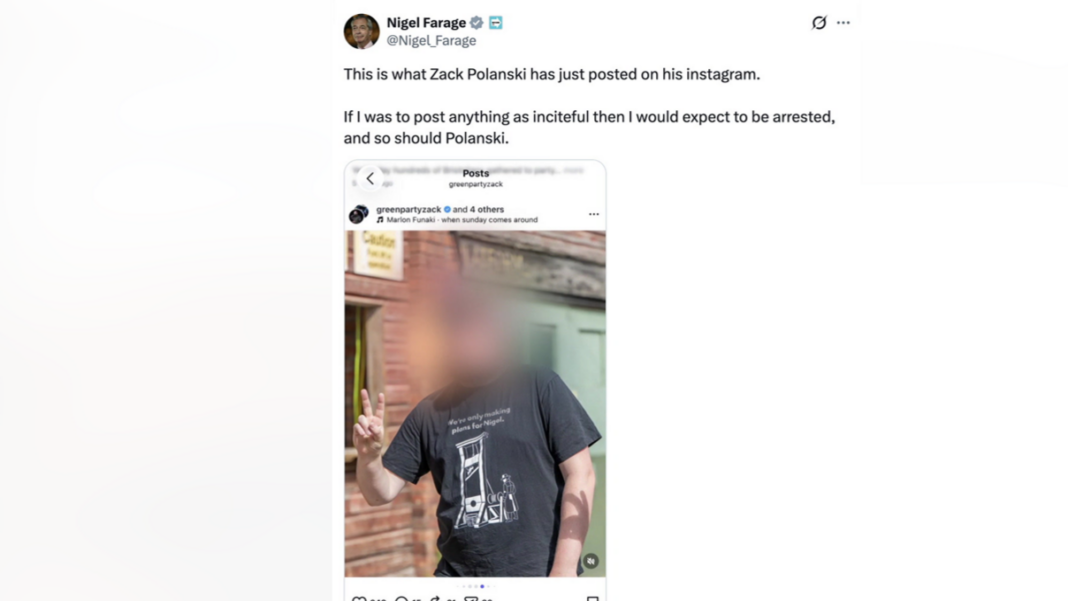 Reform UK reports Zack Polanski to police over guillotine T-shirt post Reform UK reports Zack Polanski to police over guillotine T-shirt post