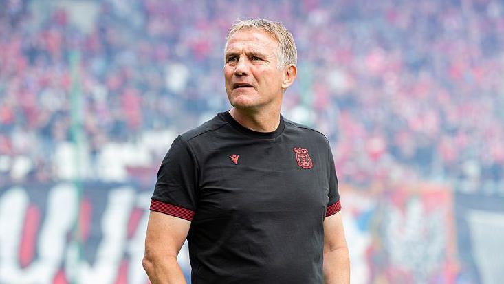 Wrexham manager Phil Parkinson on the touchline in Poland last weekend