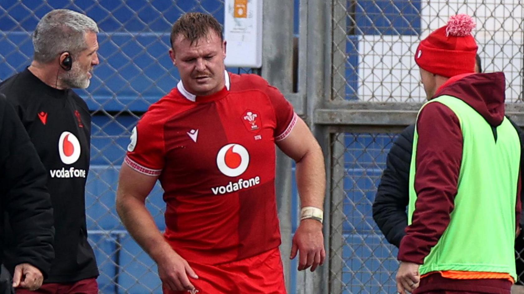Wales captain Dewi Lake hobbles off against Argentina in San Juan