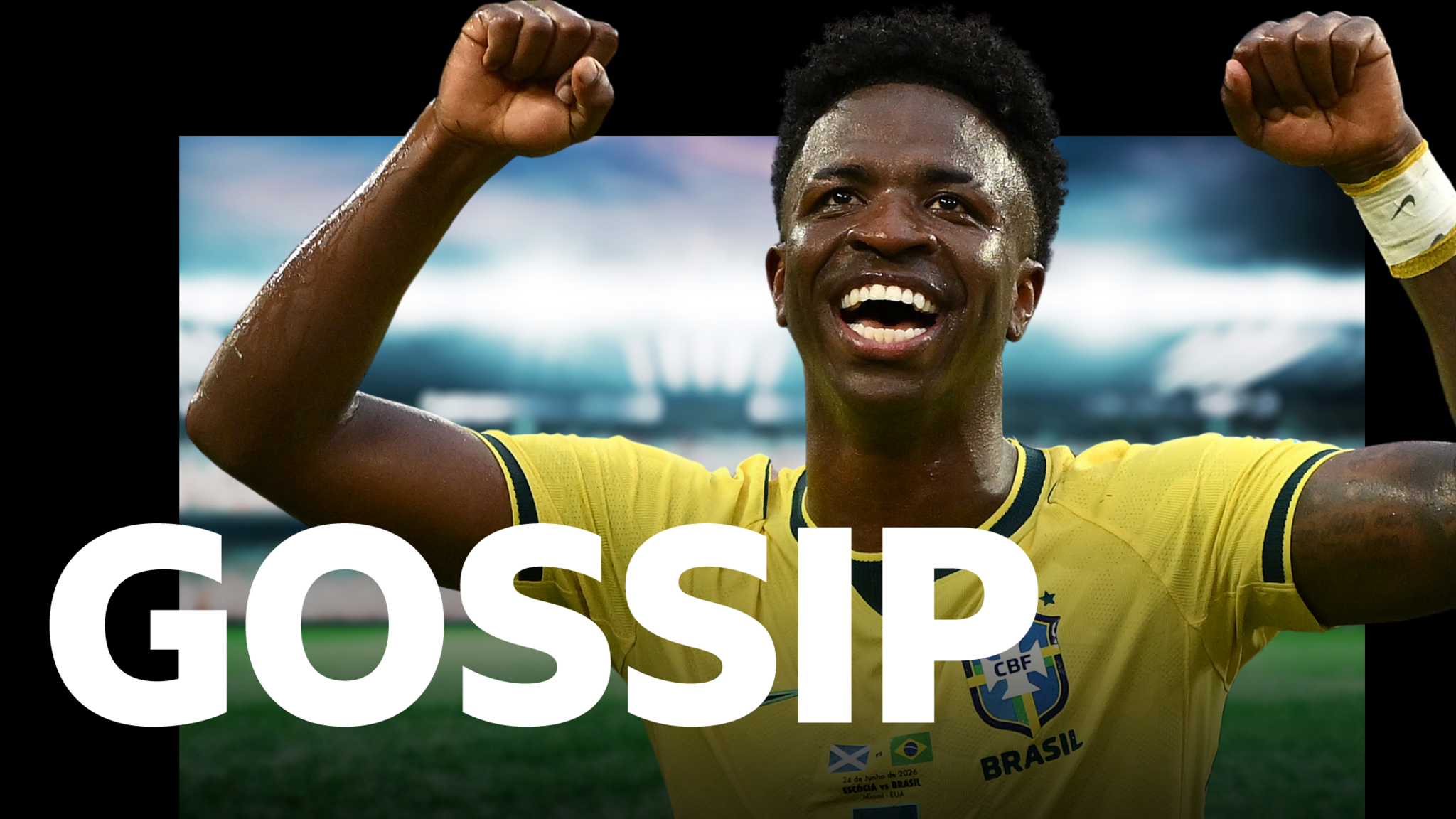 Vinicius Jr celebrates while playing for Brazil
