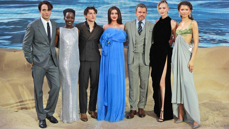 Robert Pattinson, Lupita Nyong'o, Tom Holland, Anne Hathaway, Matt Damon, Charlize Theron and Zendaya attend the World Premiere of "The Odyssey" at Odeon Luxe Leicester Square on July 6, 2026 in London, England