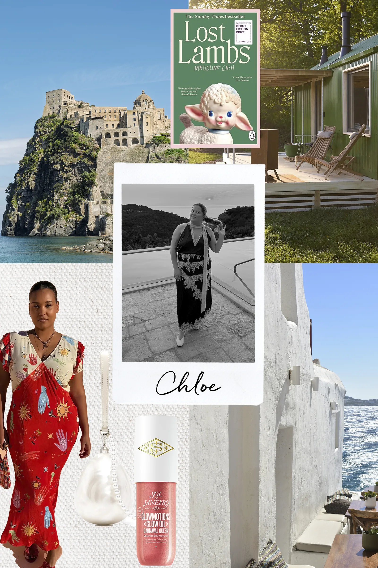 Image may contain Adult Person Clothing Dress Wedding Art Collage Architecture Building Fashion Baby and Nature