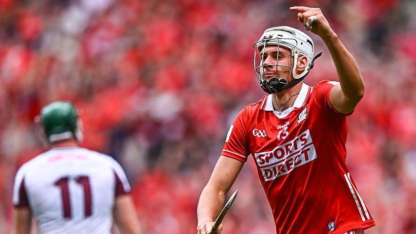 Alan Walsh celebrates scoring Cork's goal