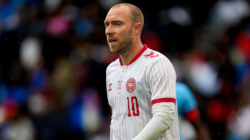 Christian Eriksen playing for Denmark