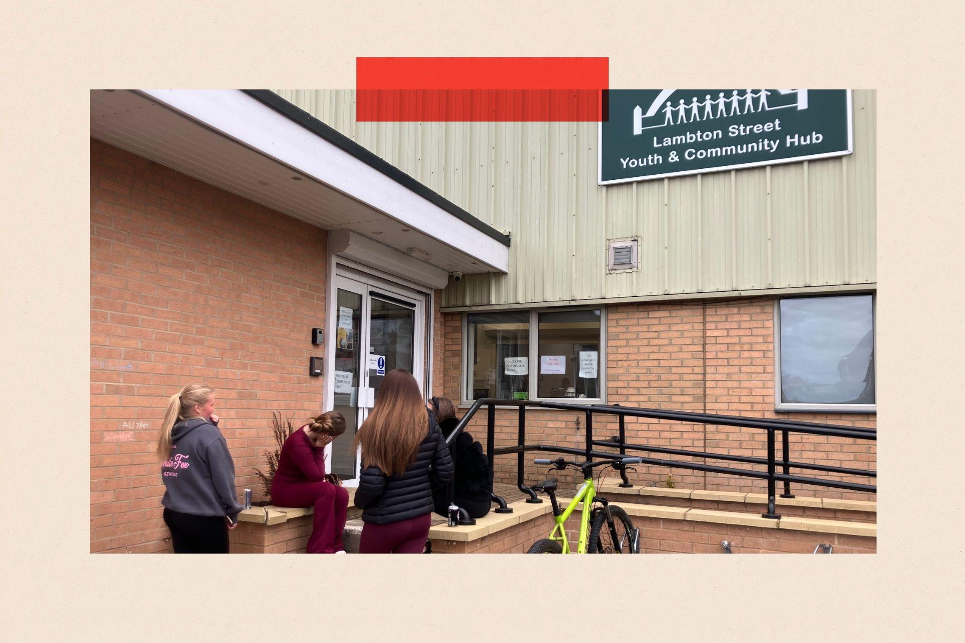 People stand outside Lambton Street Youth and Community Hub