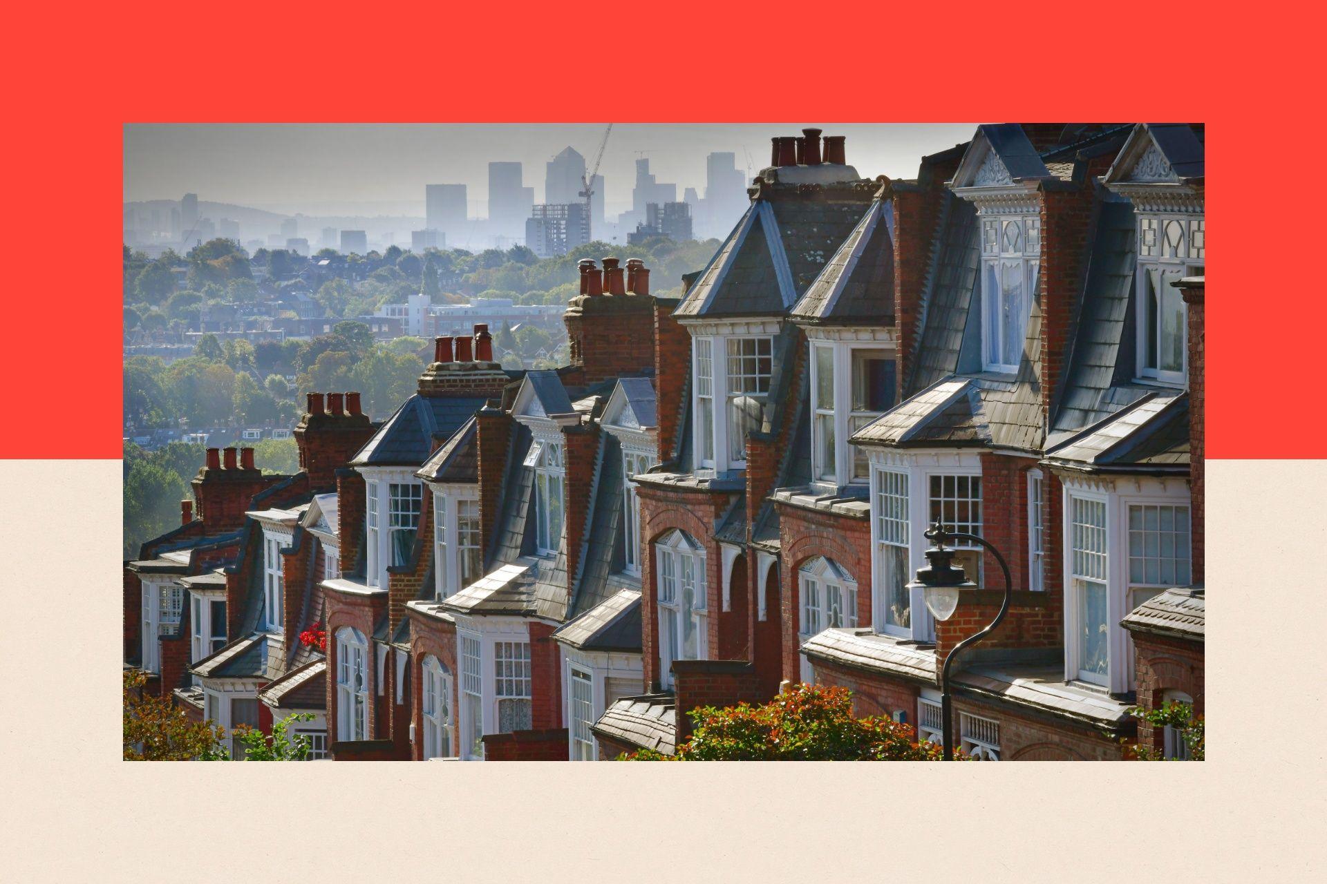 A row of houses in the UK