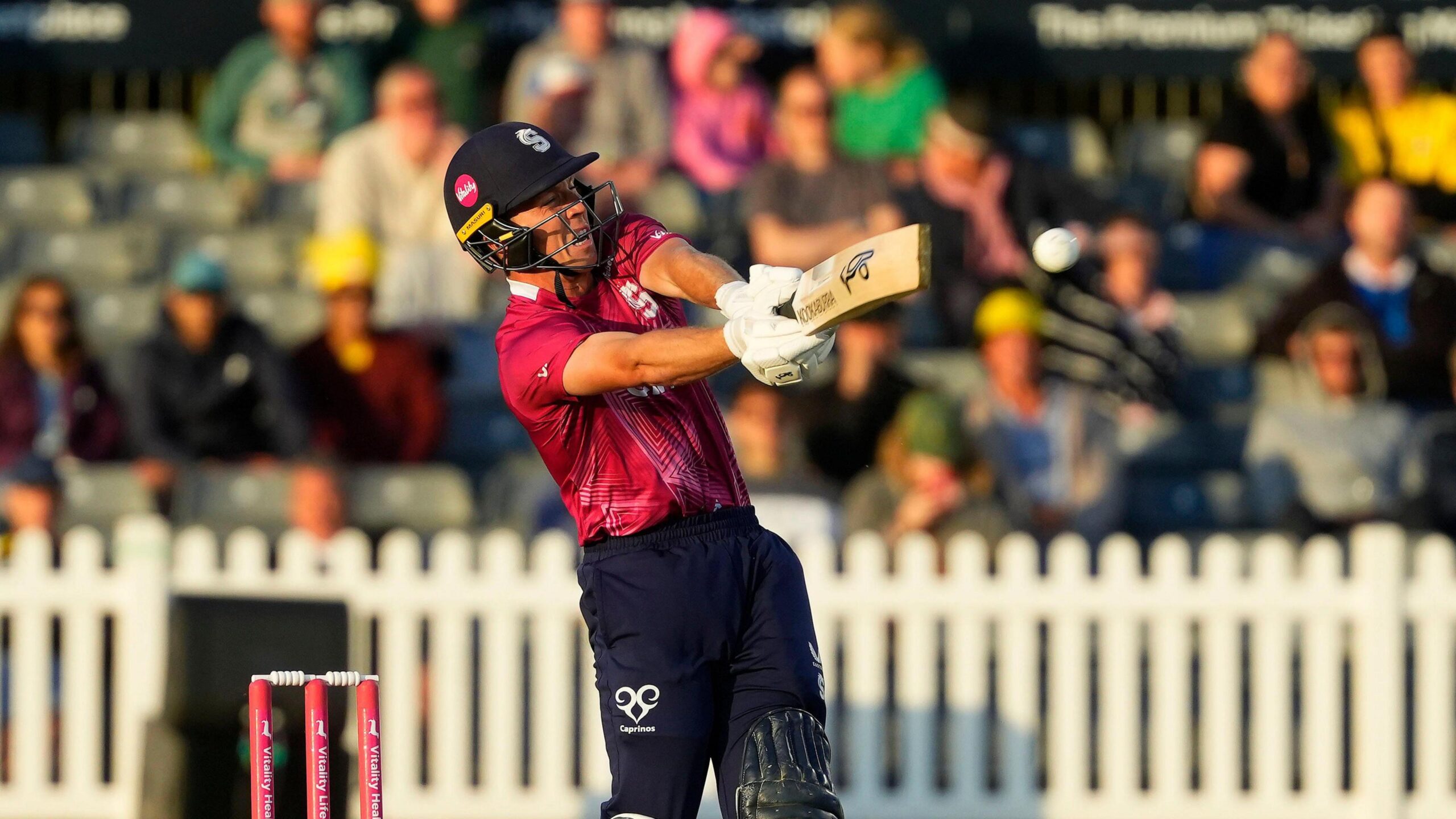 Nathan McSweeney fires a shot into the off-side for Northamptonshire Steelbacks
