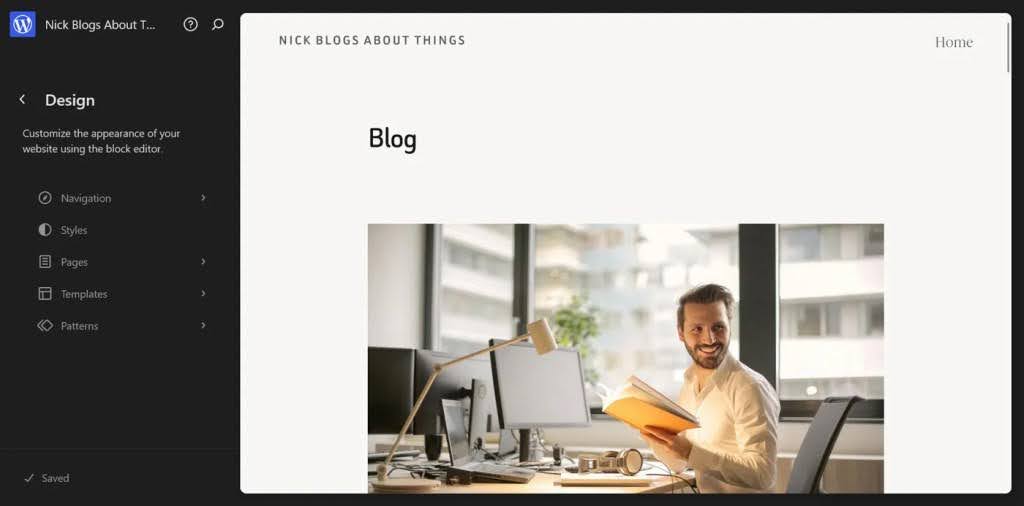 Example of a personal blog built with WordPress.com.