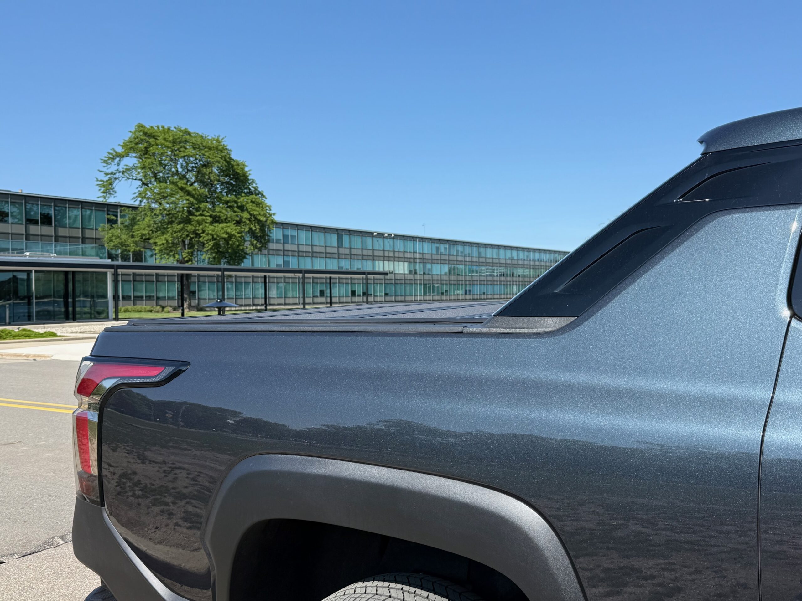 A view of the Silverado EV's bed.