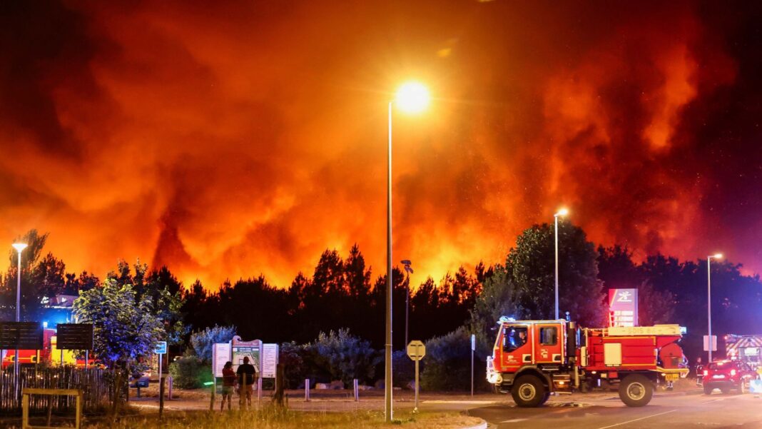 More than 15,000 people evacuated as wildfire spreads in France More than 15,000 people evacuated as wildfire spreads in France