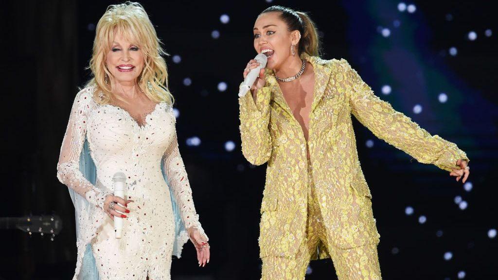 Dolly Parton and Miley Cyrus performed at the 61st Annual Grammy Awards in 2019.