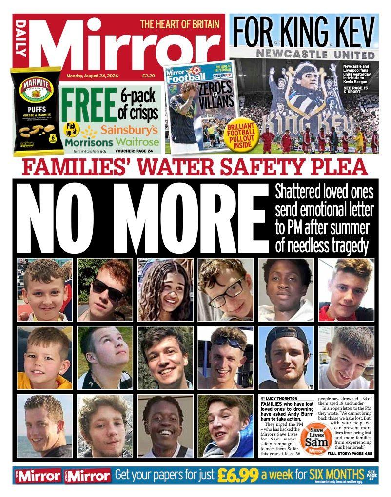 The headline on the front page of the Daily Mirror reads: “No more”.