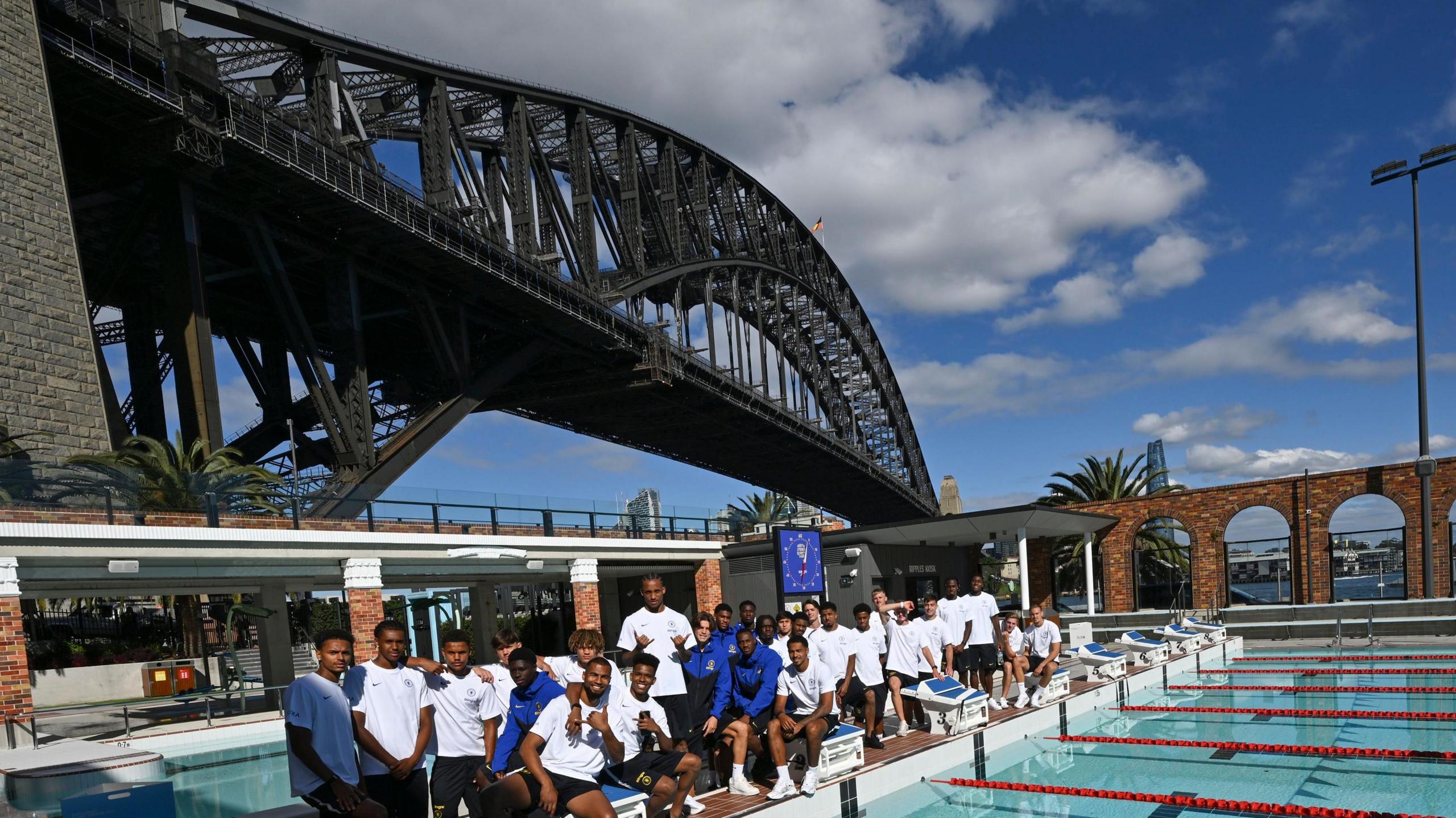 Chelsea players in Sydney