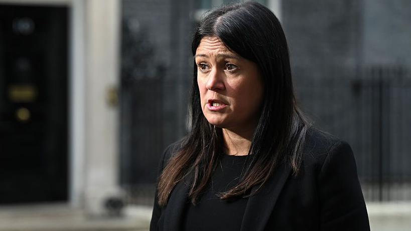 Secretary of State for Culture, Media and Sport, Lisa Nandy, speaks to media following an Action on Antisemitism event at Downing Street