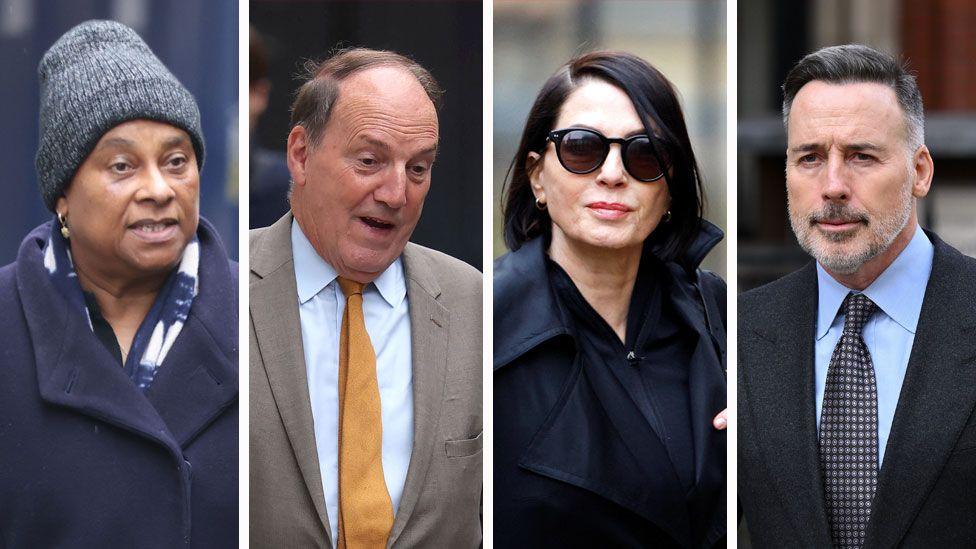 Doreen Lawrence, David Furnish, Sir Simon Hughes and Sadie Frost attended court.