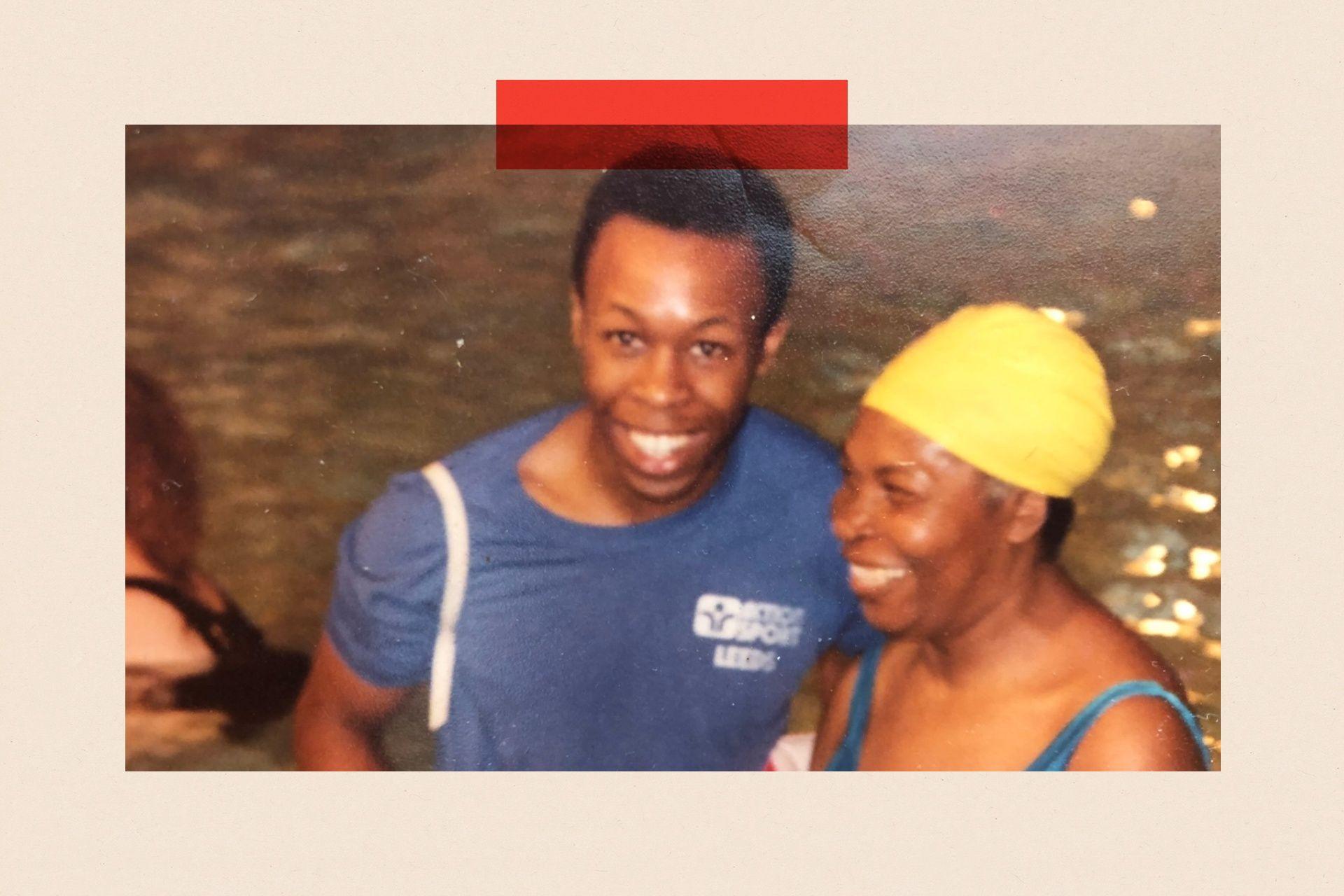 Kevin teaching swimming to an African Caribbean women’s group in Leeds around 1991