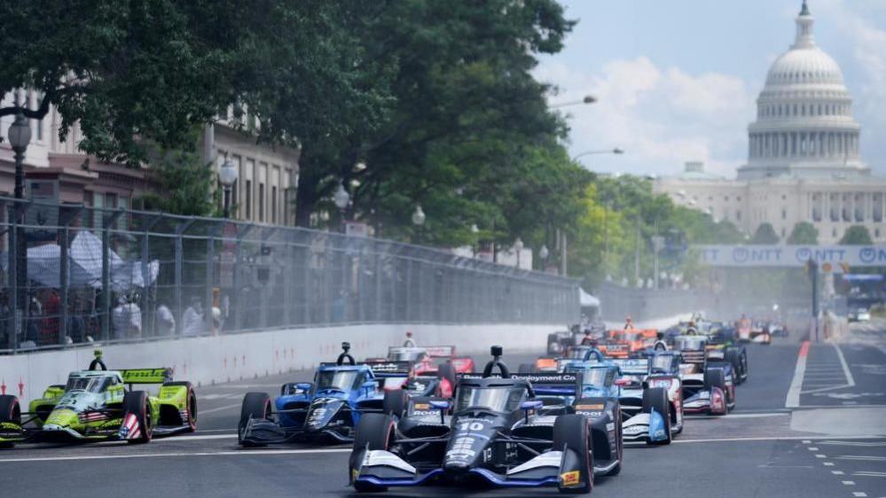 Indycars drive through DC