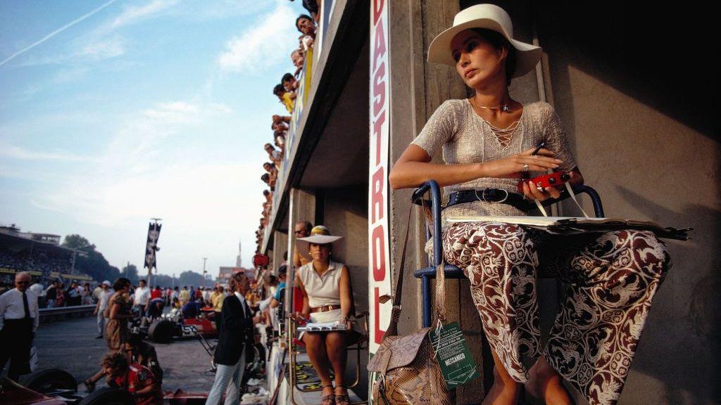Nina Rindt sat in the pit lane at the 1970 Italian Grand Prix meeting, timekeeping for her husband Jochen Rindt, who was driving for Lotus