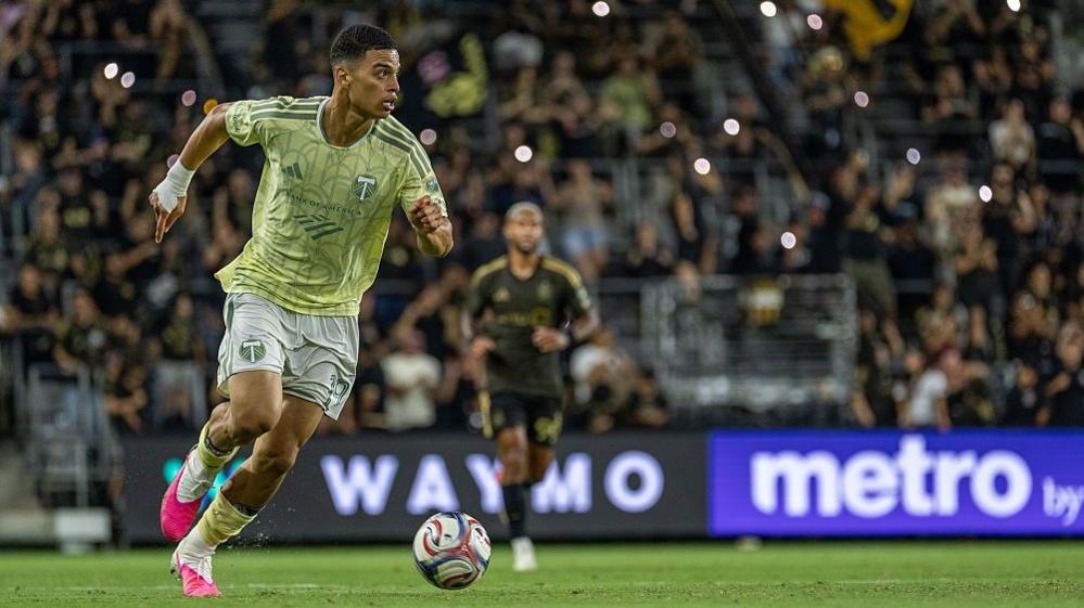 Kevin Kelsy playing for Portland Timbers