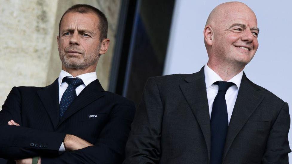 Uefa president Aleksander Ceferin (left) and his Fifa counterpart Gianni Infantino