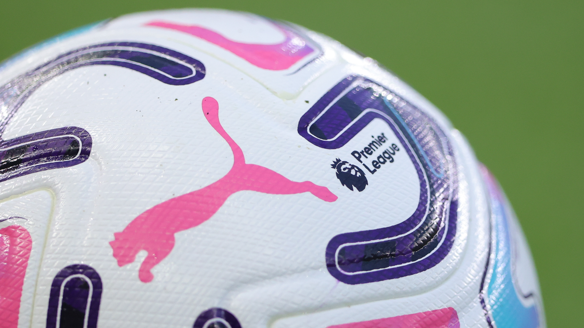 Official Puma Premier League match ball with pink and purple detail