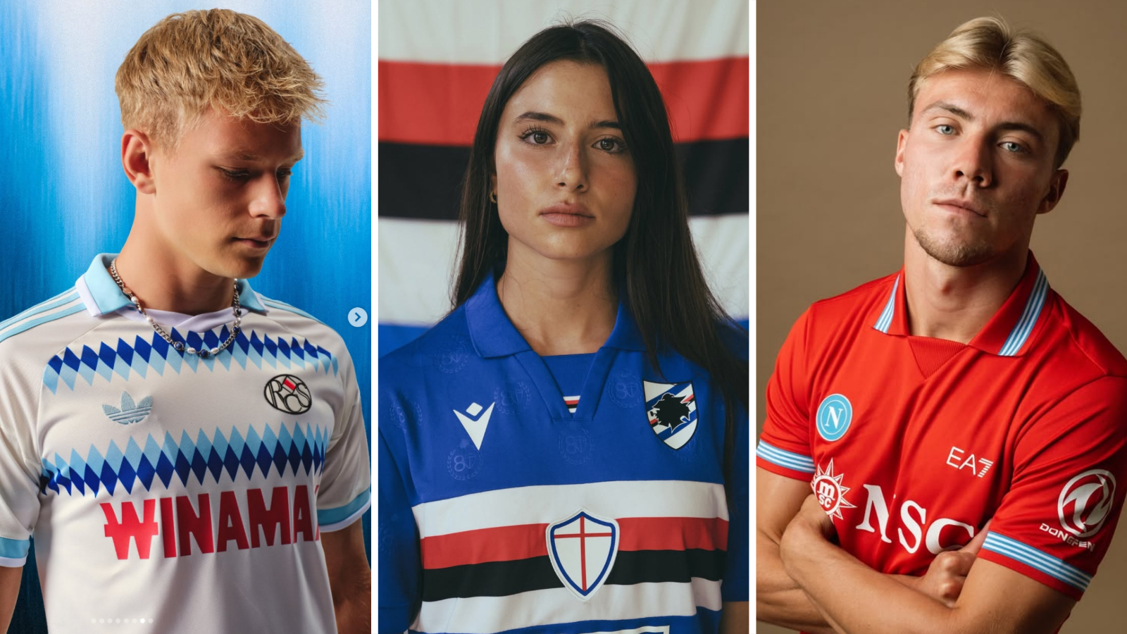 New kits for Strasbourg, Sampdoria and Napoli
