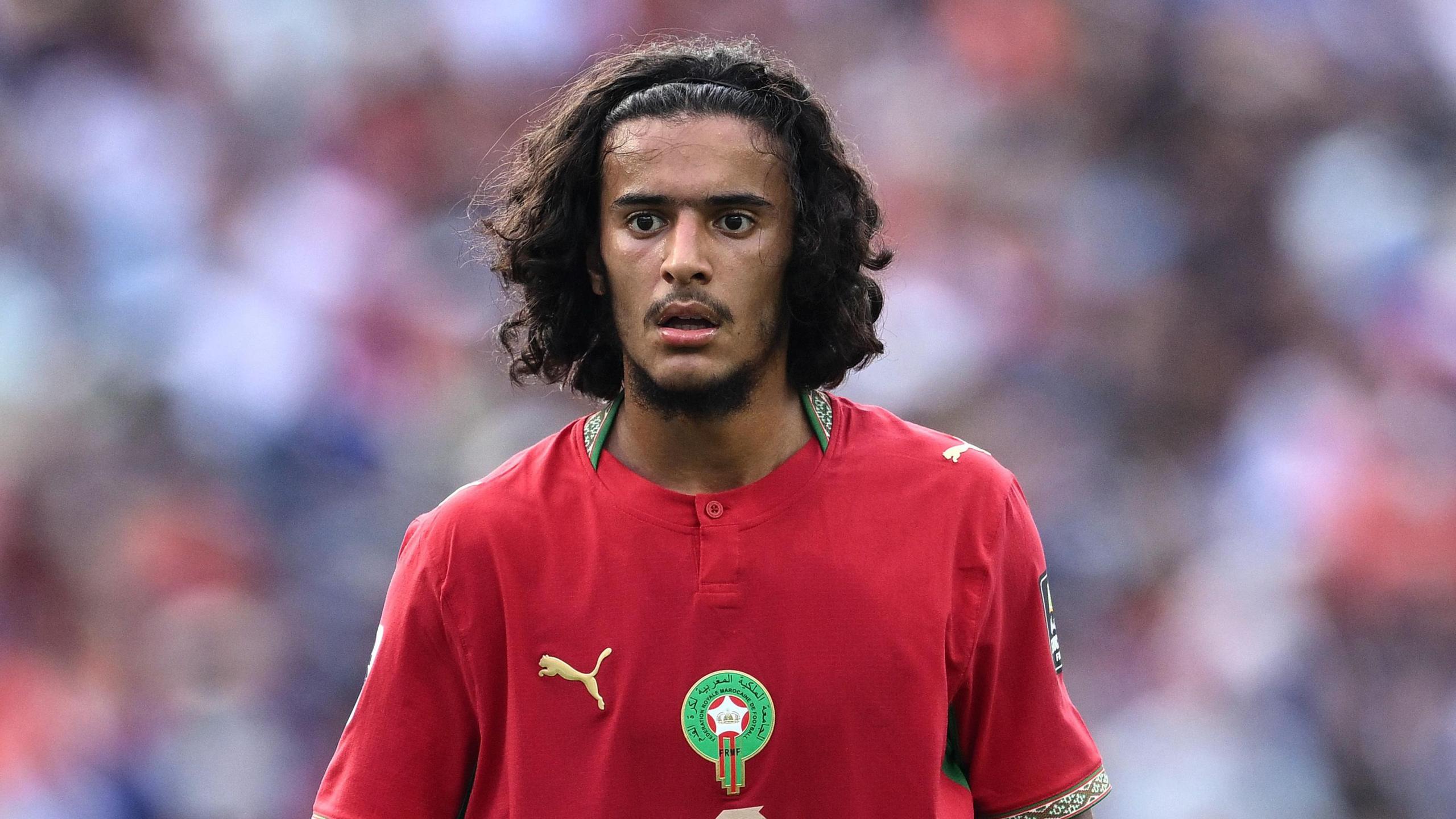Ayyoub Bouaddi playing for Morocco