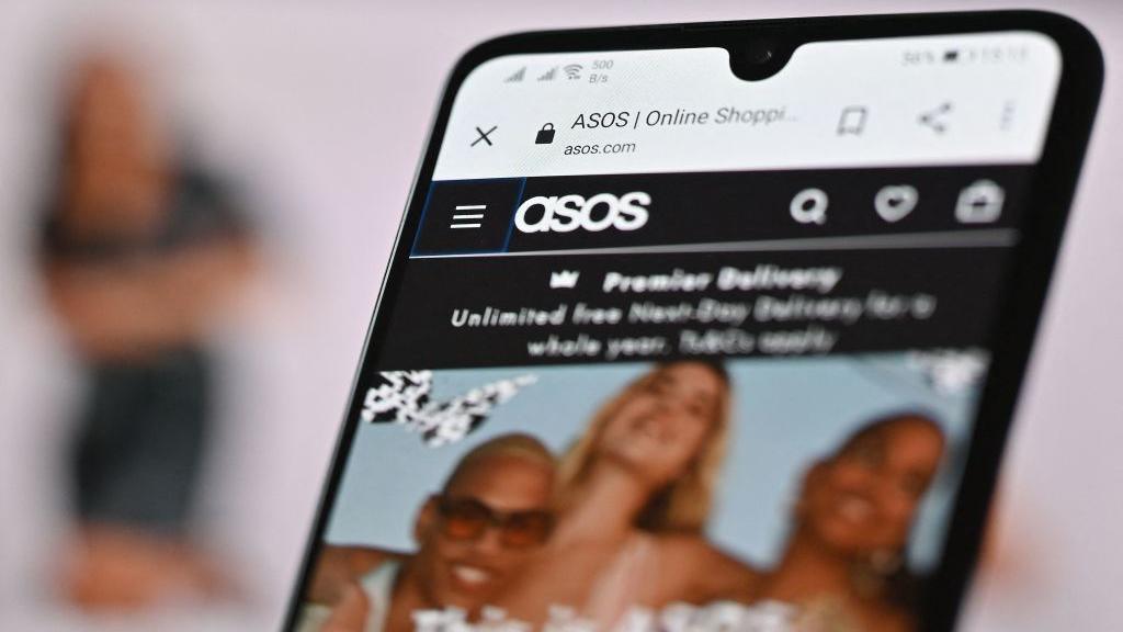 The Asos app on a phone