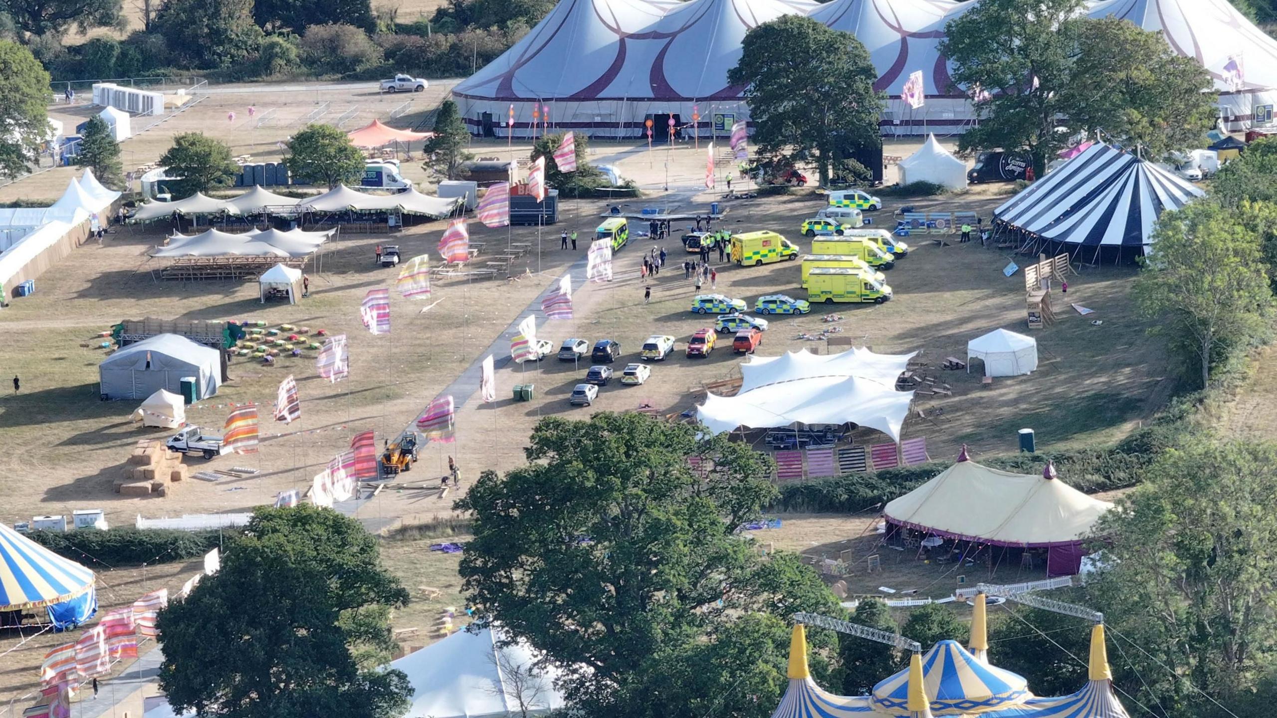 an overhead shot of the festival site.