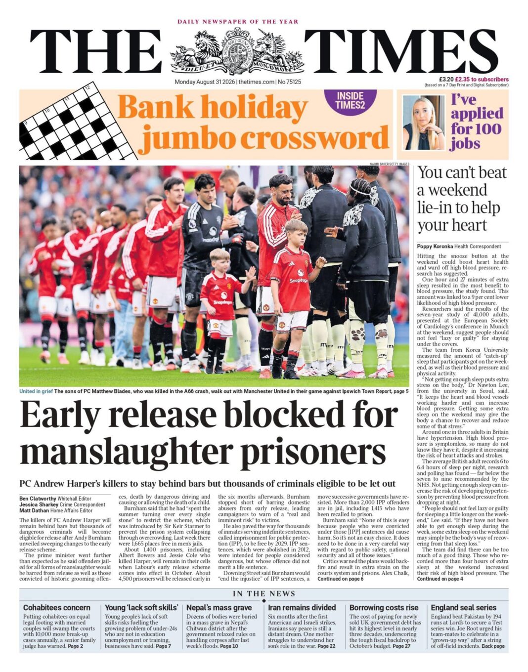 The Papers: ‘Killers blocked from early release’ and ‘Harry should fund security’ The Papers: ‘Killers blocked from early release’ and ‘Harry should fund security’