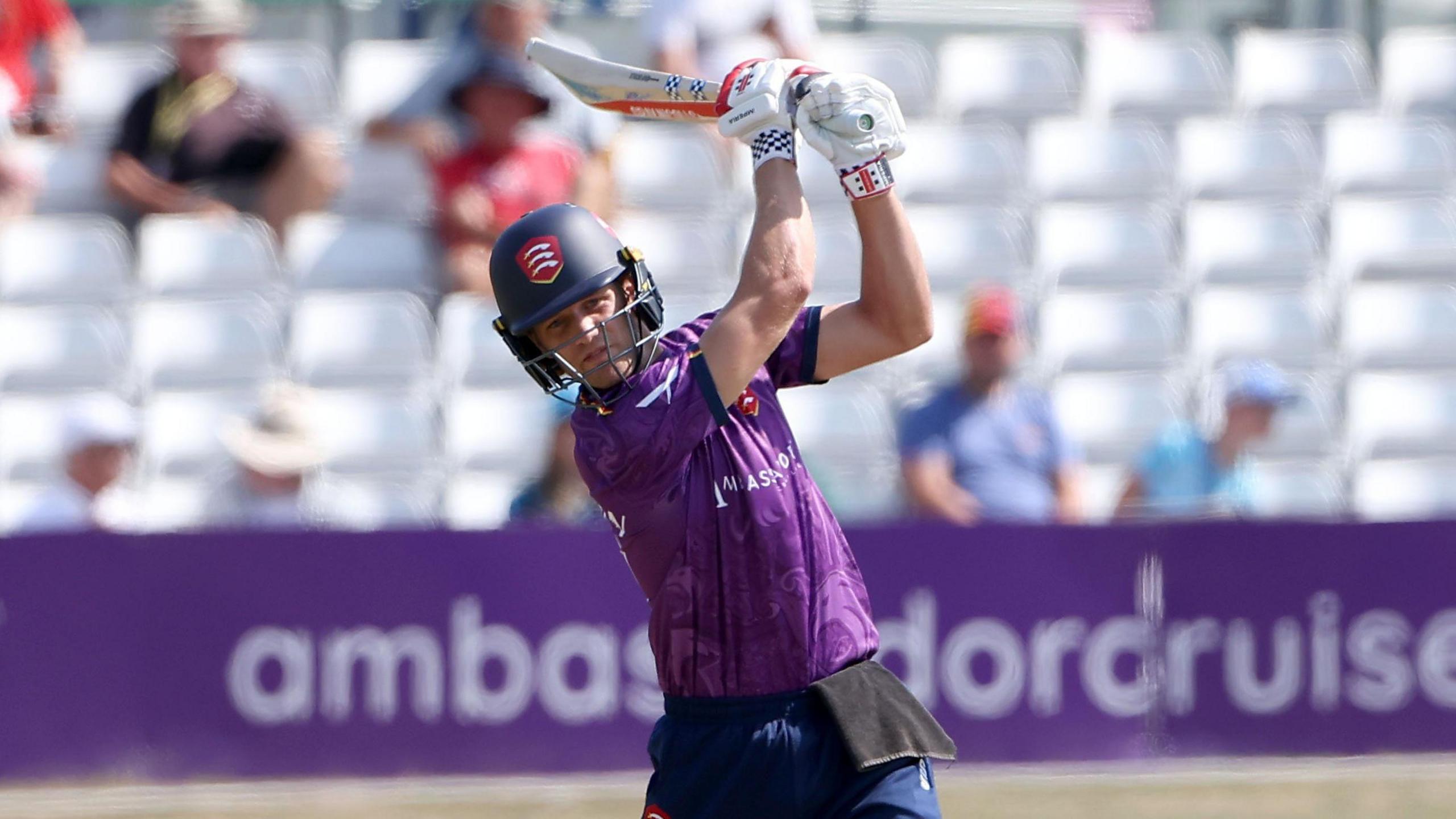 Luc Benkenstein, the Essex batter, plays a shot during a match against Worcestershire Rapids in the Metro Bank One Day Cup game on Sunday 2 August, 2026