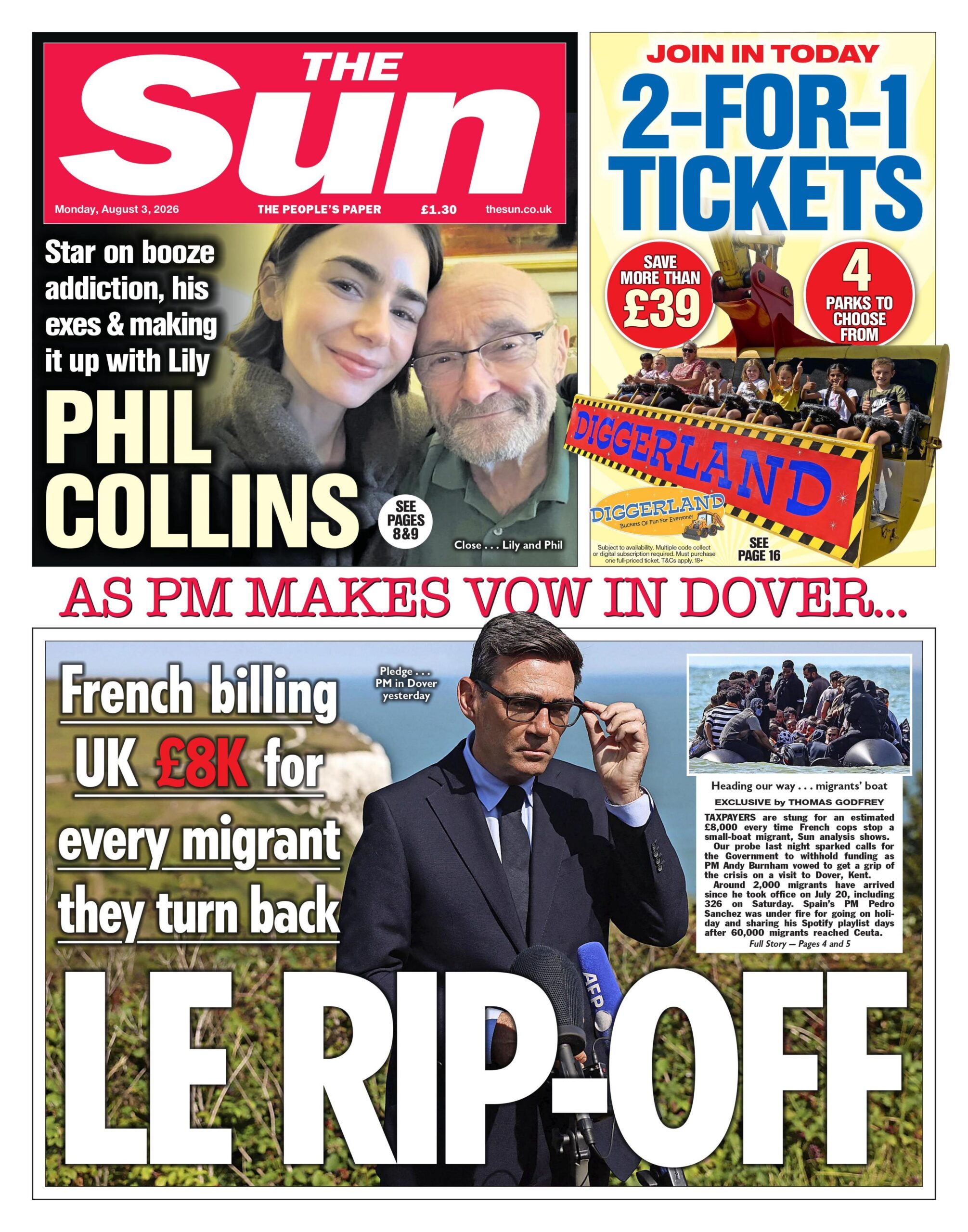 "Le rip-off" reads the headline on the front page of the Sun.