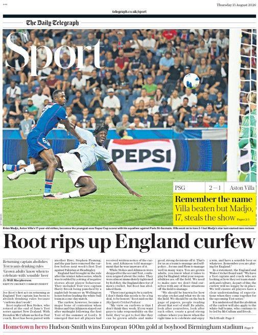 The Daily Telegraph sports section