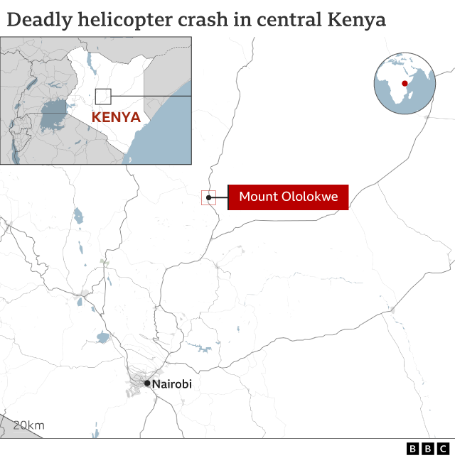 A map showing Mount Ololokwe and Kenya's capital, Nairobi