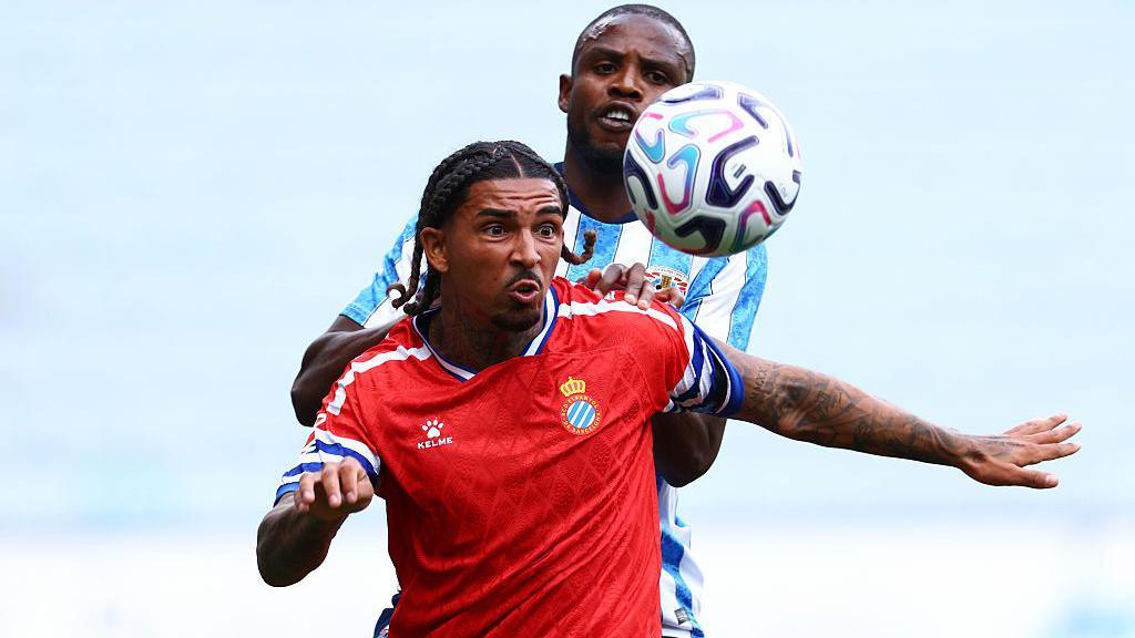 Tyrhys Dolan controls the ball under pressure from Coventry's Frank Onyeka