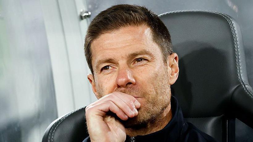 Chelsea manager Xabi Alonso in the dugout during the pre-season
