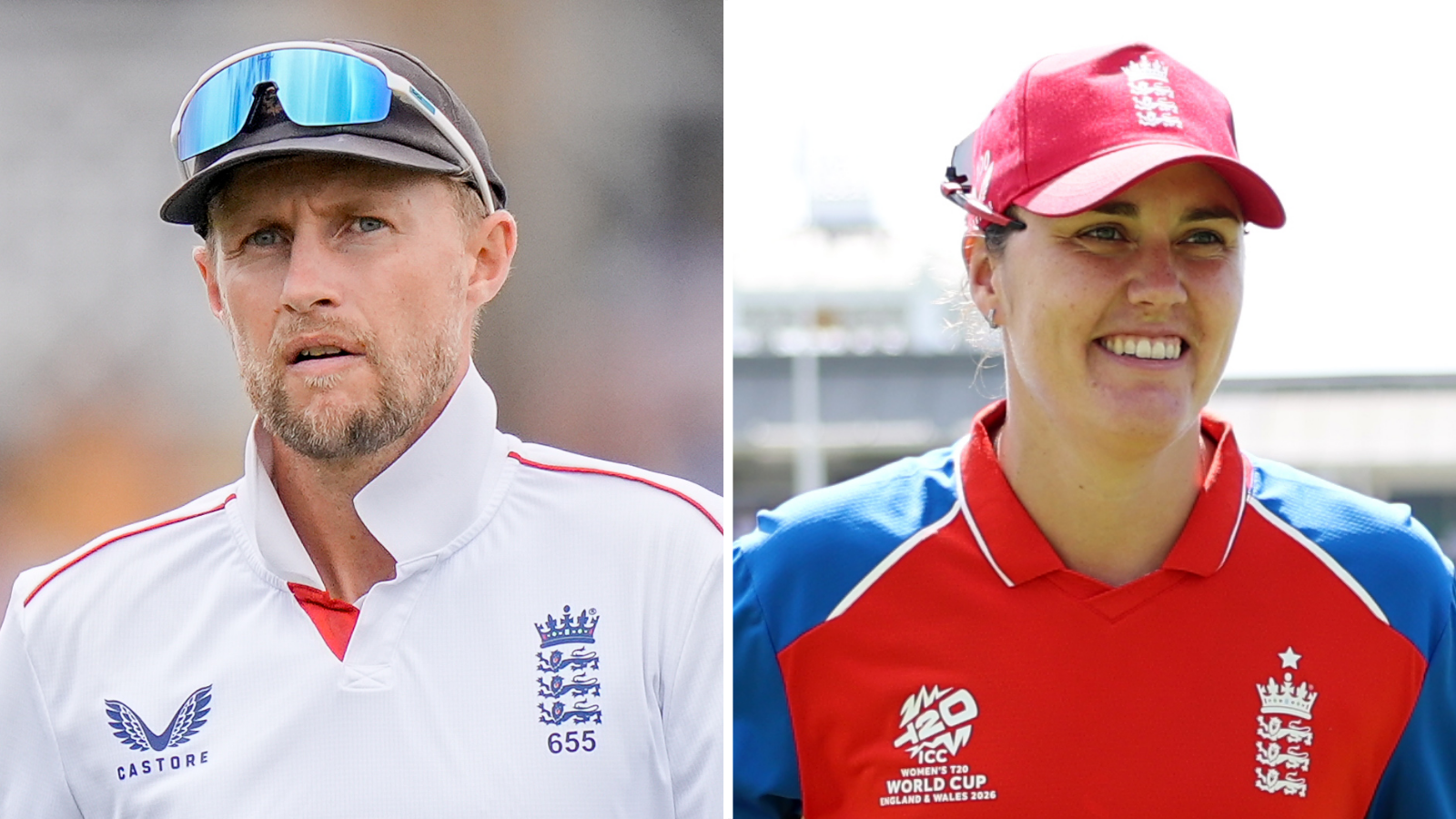 A split image with Joe Root and Nat Sciver-Brunt