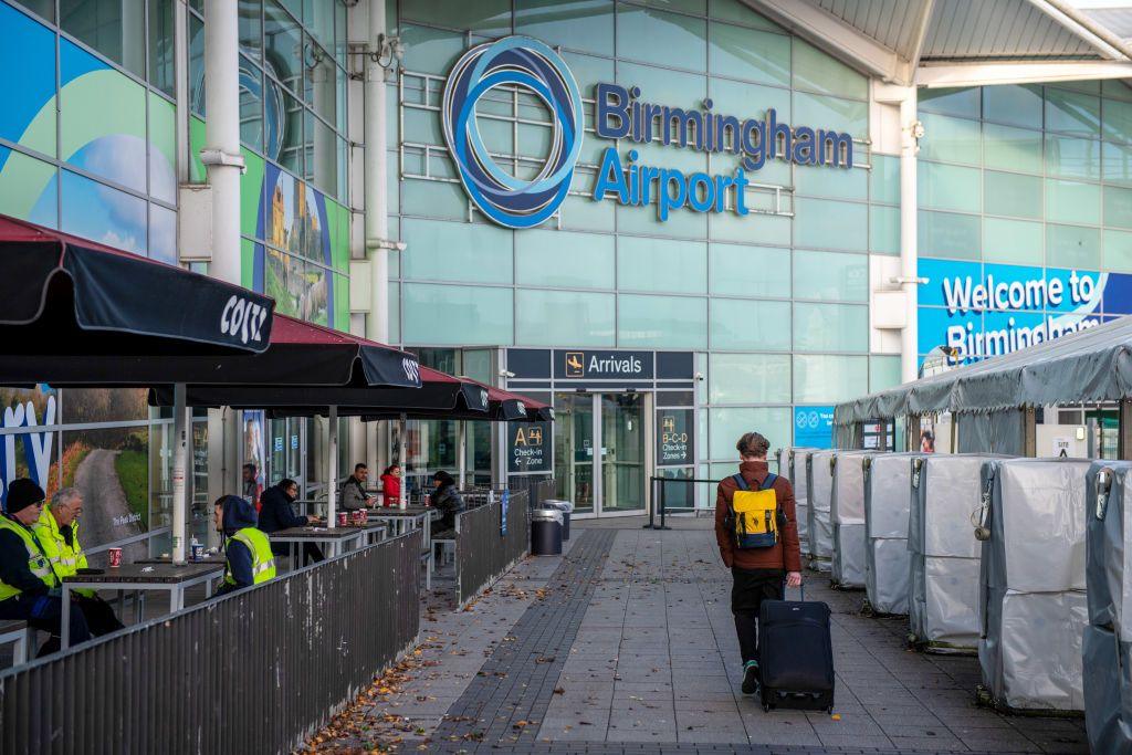 Exterior of Birmingham airport with signage