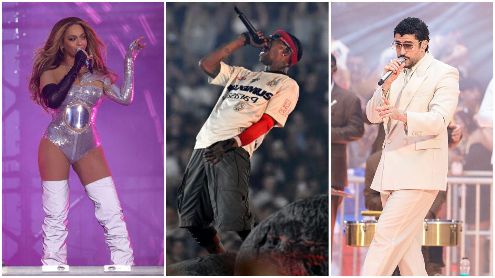 Beyonce, Travis Scott and Bad Bunny performing live at Tottenham Hotspur Stadium