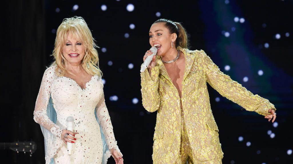 Dolly Parton and Miley Cyrus performed at the 61st Annual Grammy Awards in 2019.